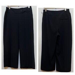 Karen Millen Black Wide Leg Side Zipper Pocket Pant Size 8 (M) 22.5 Inch Inseam